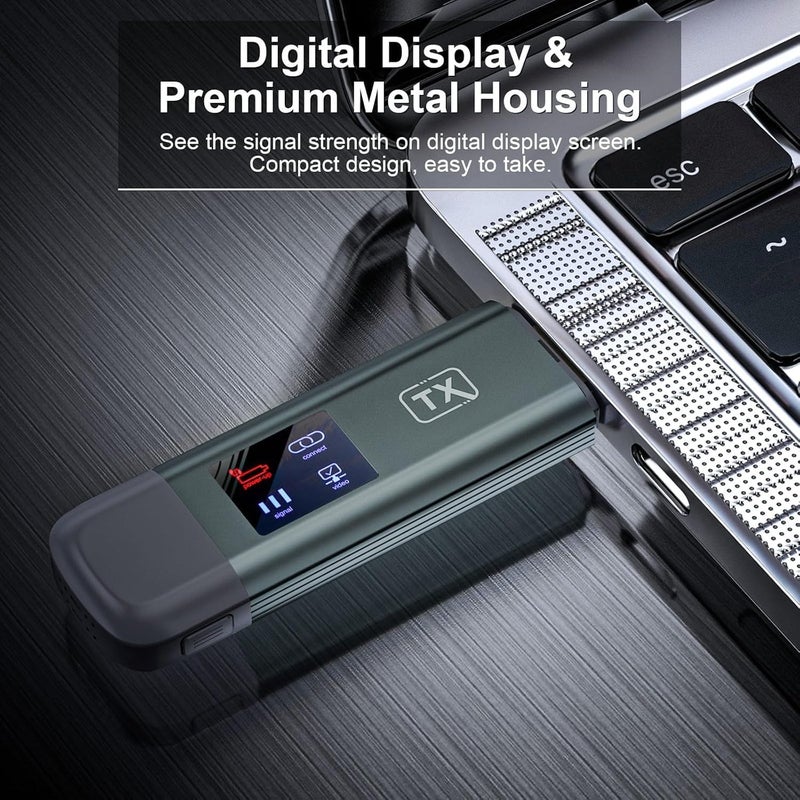 TTQ Wireless HDMI Transmitter and Receiver, Wireless HDMI Extender 4K Supported, Metal Housing, LED Display, 100FT Range, 2.4G&5G, for PC/Laptop/Camera/HDTV/Projector/TV Box, No App/Bluetooth Needed - Image 2